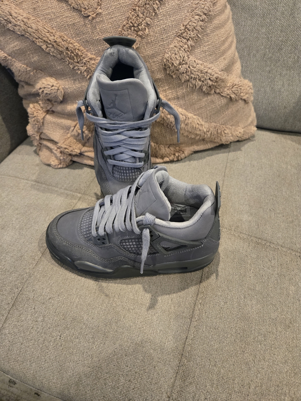 Jordan Kids Grey Suede Basketball Shoes